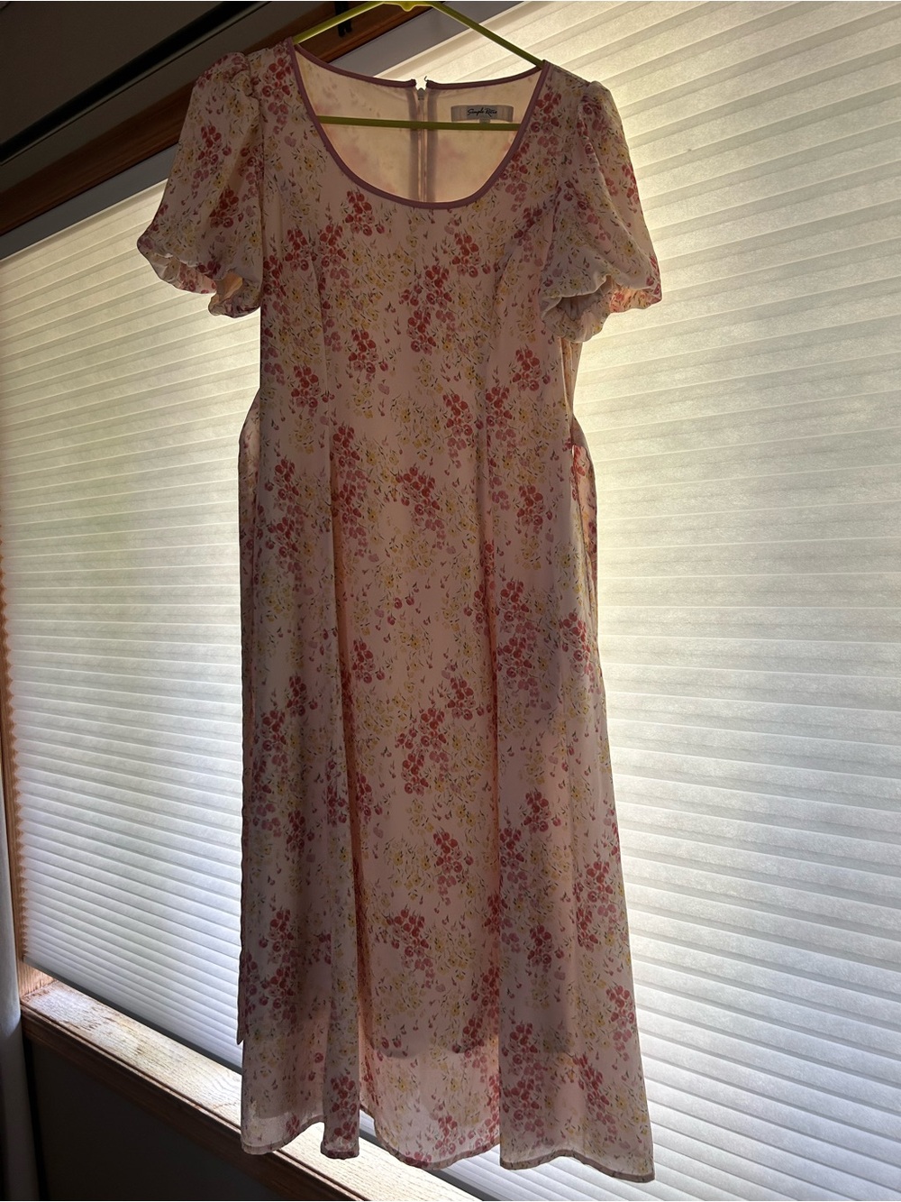 Midi floral scoop neck dress